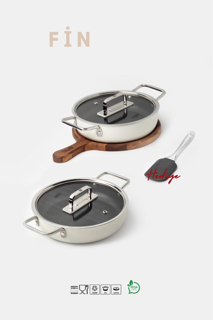 Fin 5 Parça Diamond Sahan Seti Krem